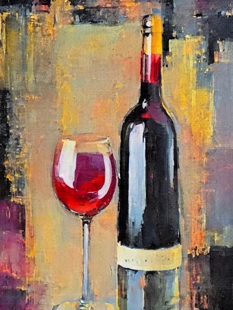 Cinsault Rosé Oil Painting Cocktail Poster