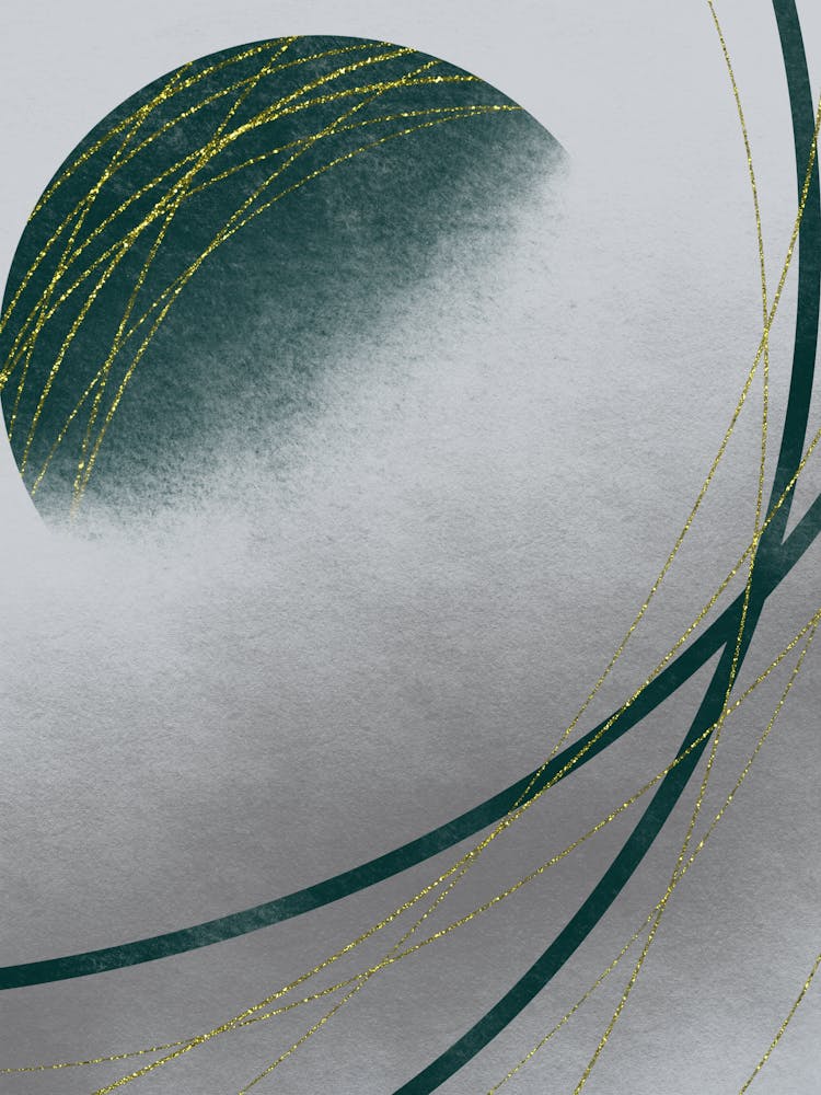 Green Sphere with Golden Lines