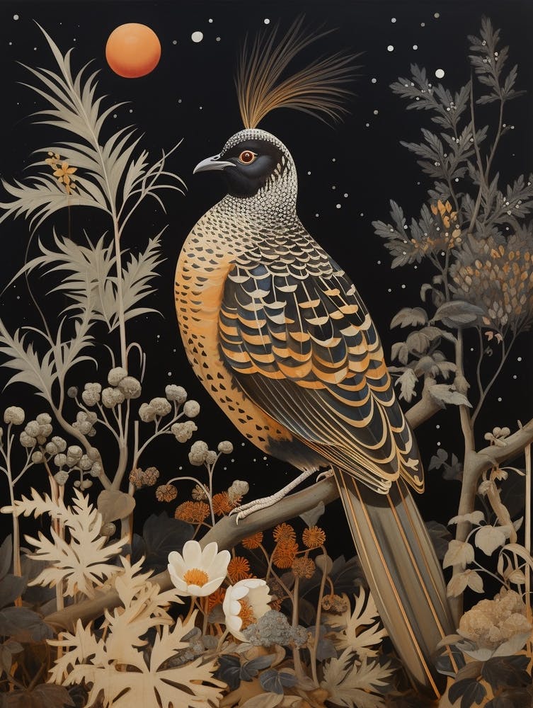 Dark And Moody Botanical Partridge 1