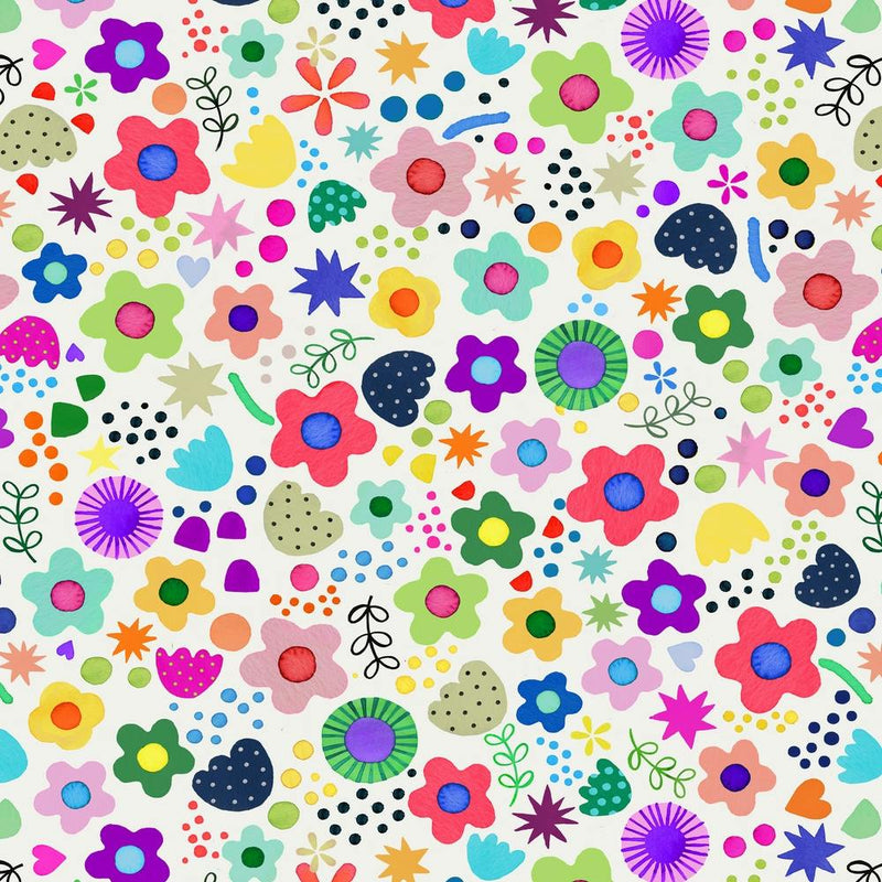Psychedelic Playful Nature Flowers Colourful Square