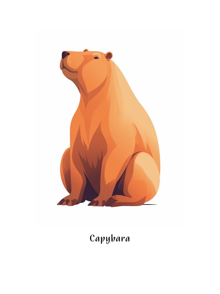 Capybara Kids Animal Poster