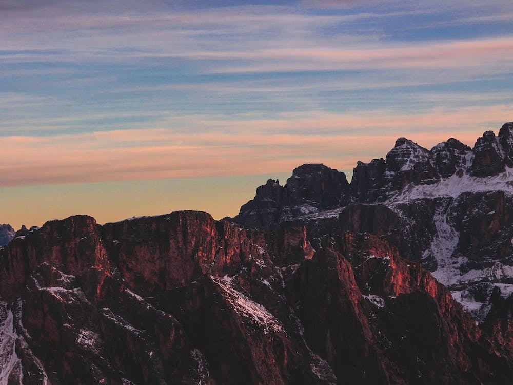 Sunset Over The Mountain Crests Seceda