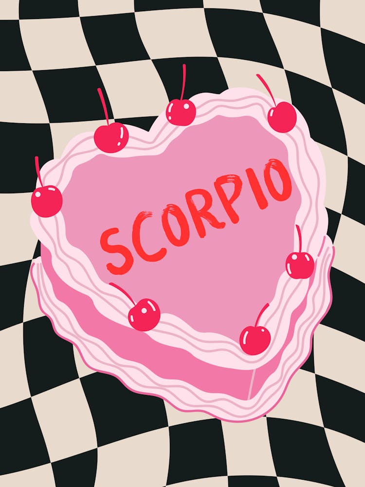 Scorpio Zodiac Heart Cake