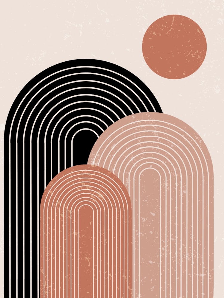 Abstract Geometric Arches Curved Lines Circle