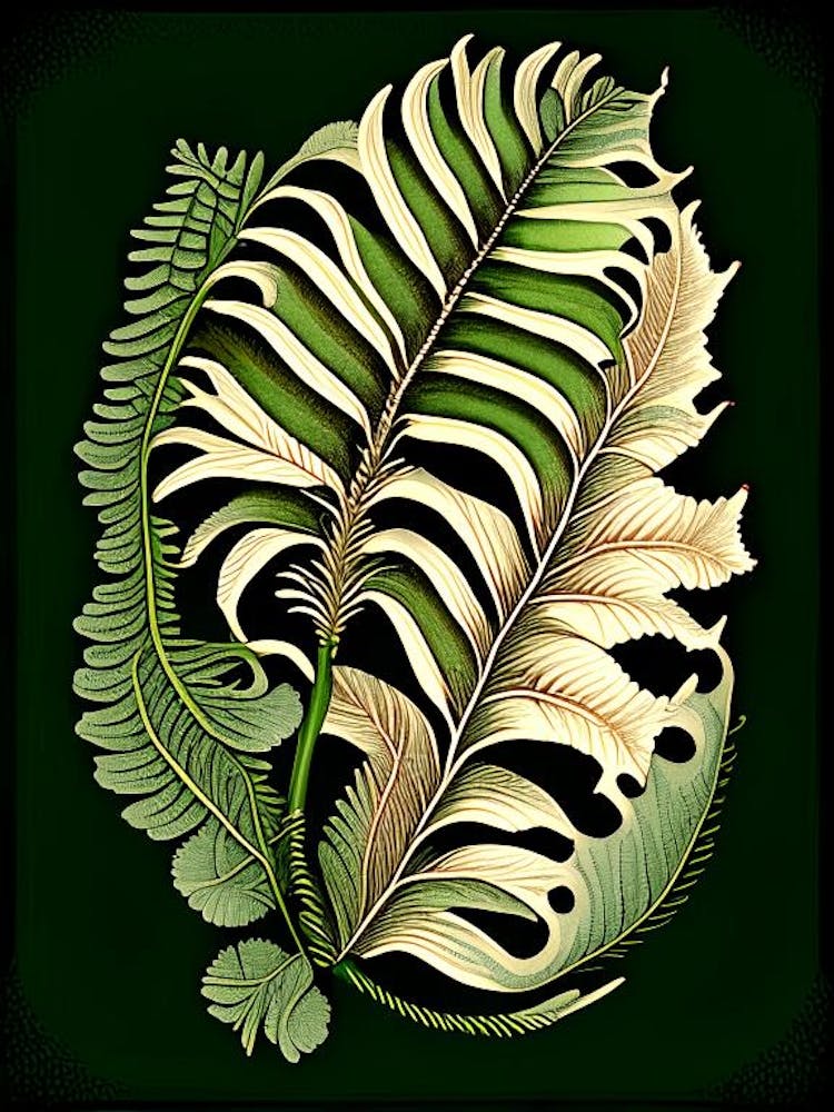Ribbon Fern 1 Vintage Botanical Poster
