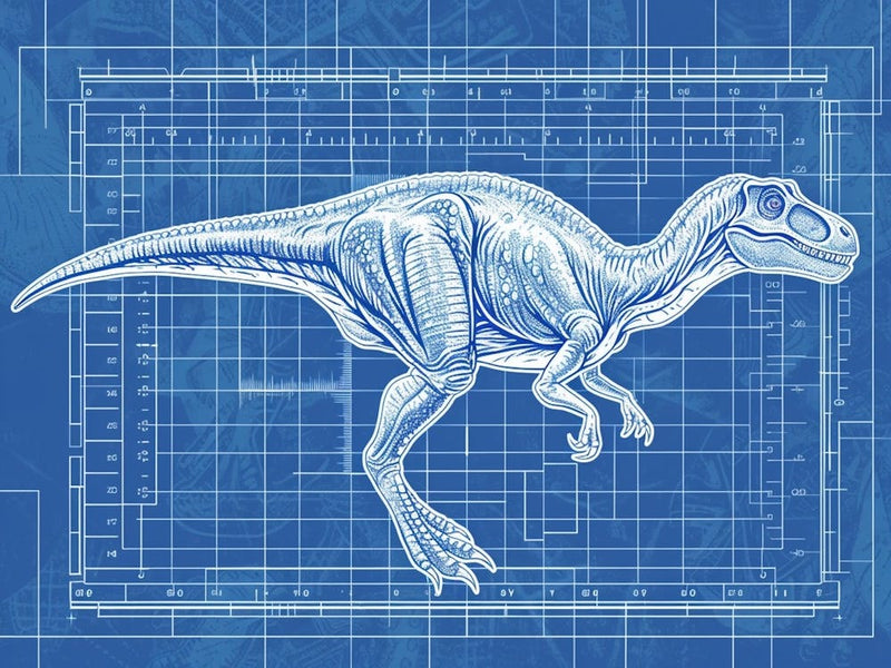 Detailed Abstract Allosaurus Dinosaur Blueprint