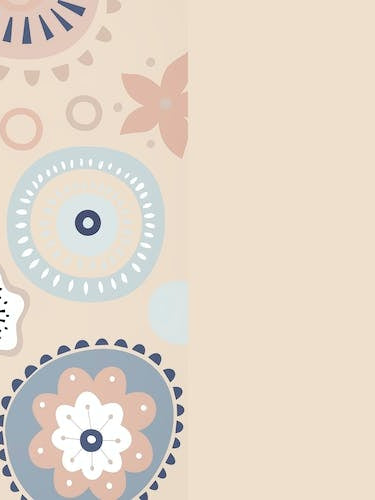 Doodle Flowers Cream Grey