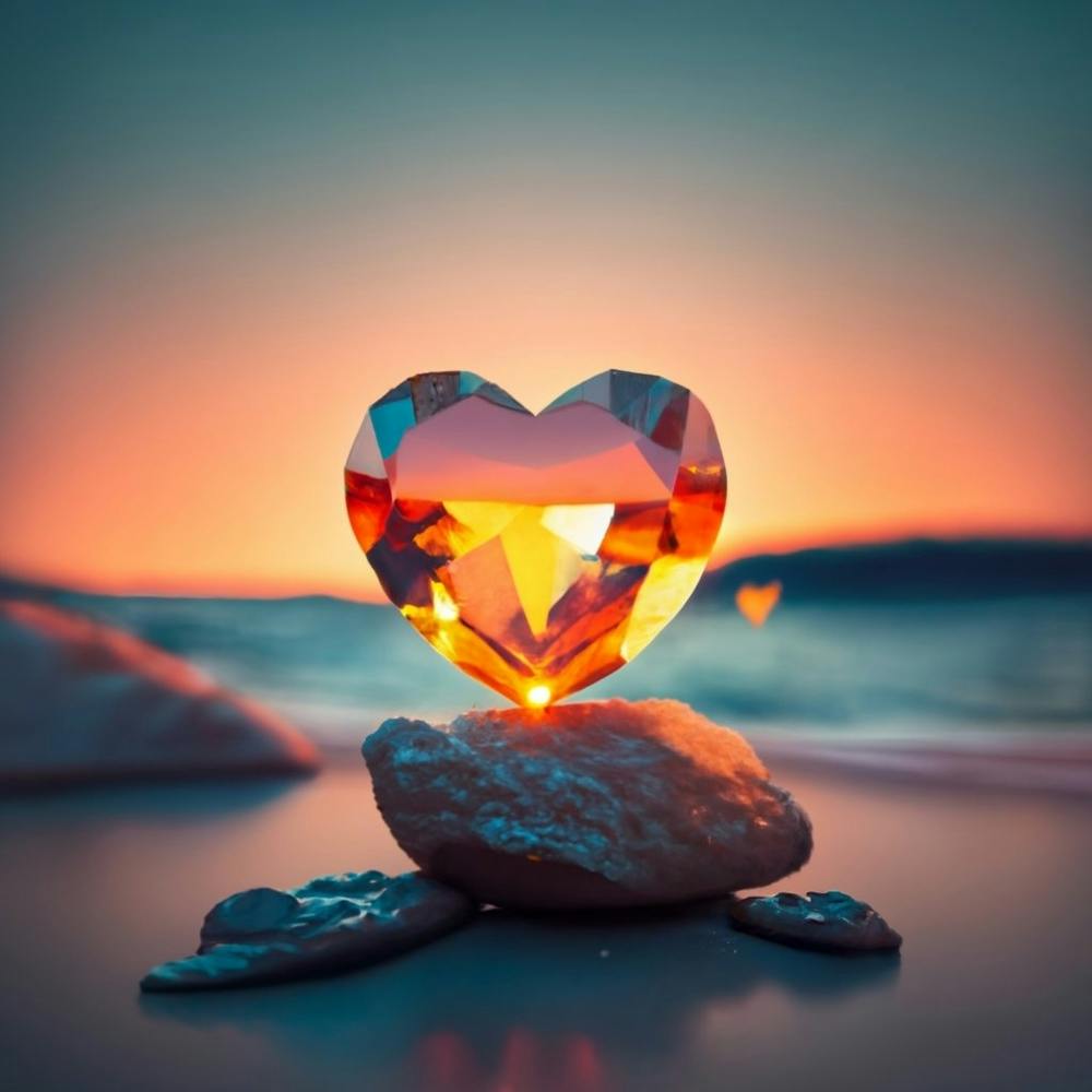 Diamond Heart on the beach