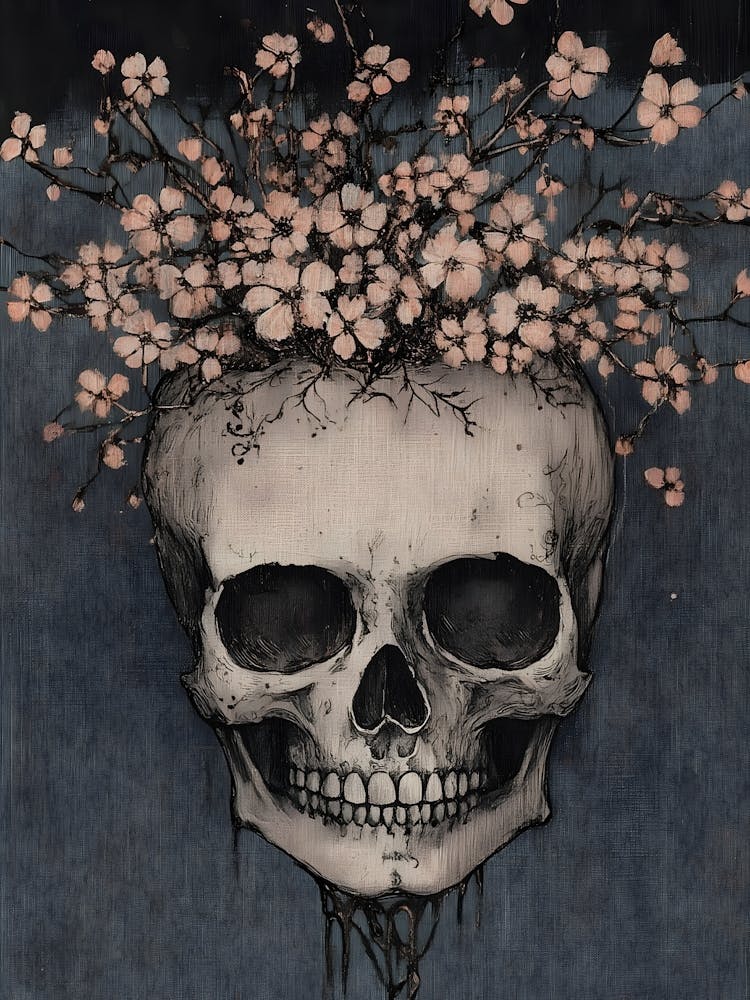 Skull With Flowers