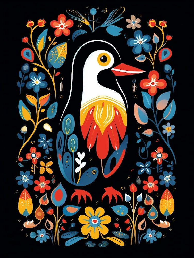 Illustration d'Oiseau Folklorique Pingouin 3