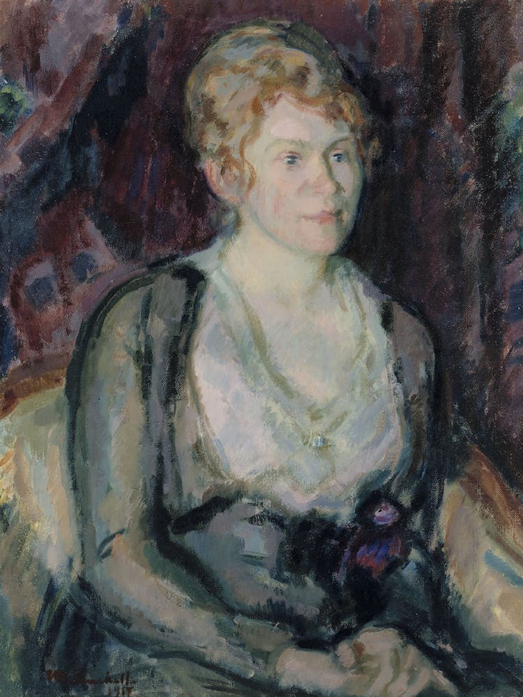 Portrait Of Mrs,Agda Vilén,1917 By Magnus Enckell