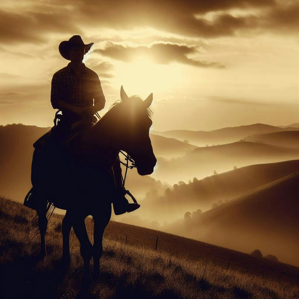 Cowboy On Horseback