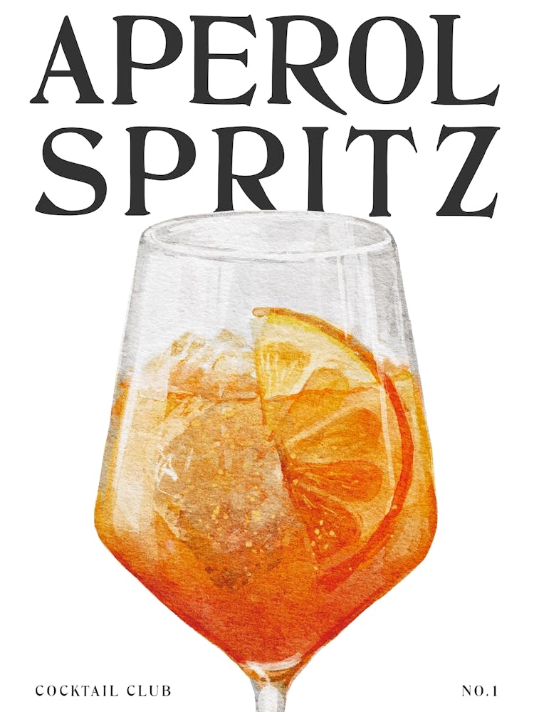 Watercolour Aperol Spritz