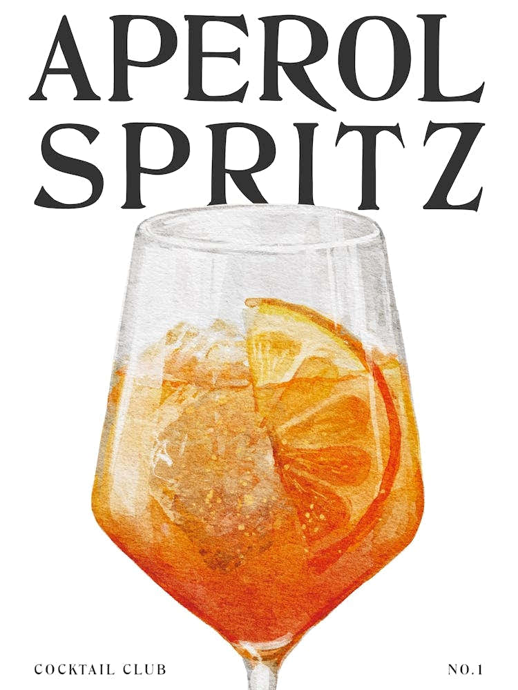 Watercolour Aperol Spritz