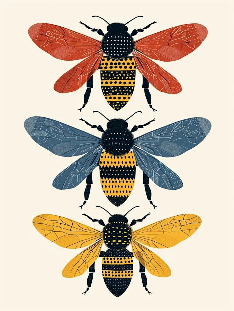 Colourful Insect Illustration Bee 5