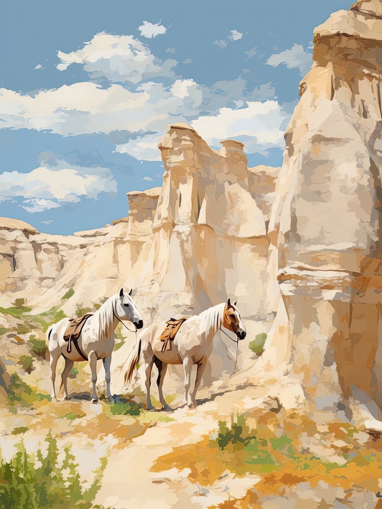 Horses Painting In Cappadocia, Turkey 3