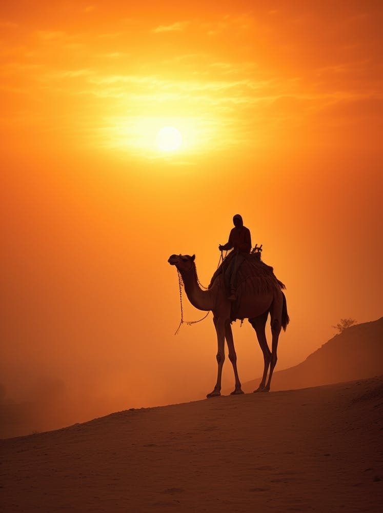 Camel Rider In The Desert