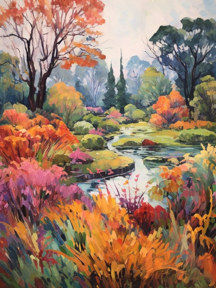 Autumn Gardens Painting Shanghai Botanical Garden China 2