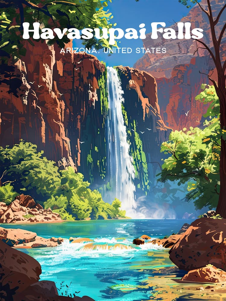 Havasu Falls Havasupai Travel Art