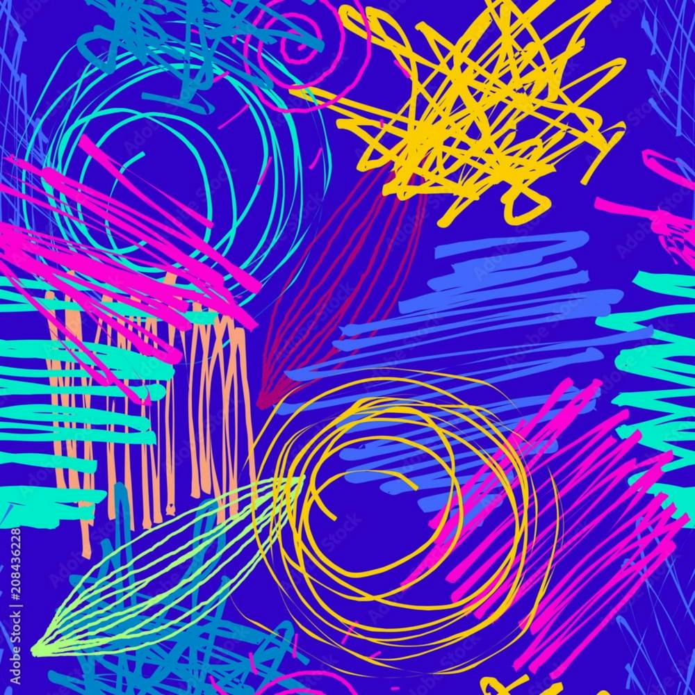 Seamless Vintage Pattern Retro 80s Or 90s Style Abstract