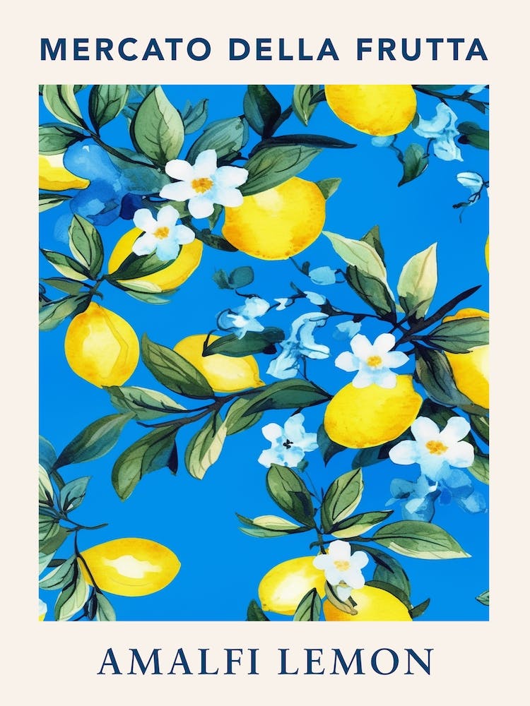 Amalfi Lemon Fruit Market Poster