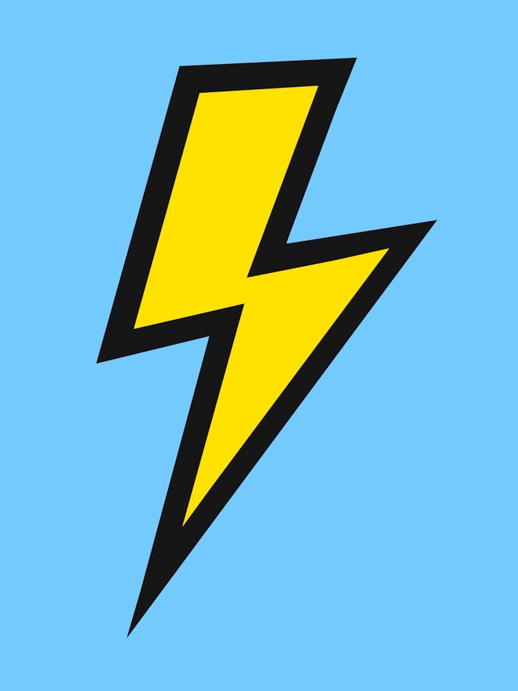 Yellow Lightning Bolt on Blue 1