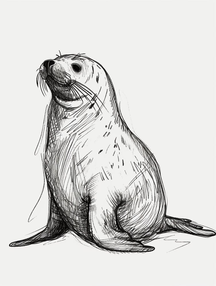 B&W Elephant Seal