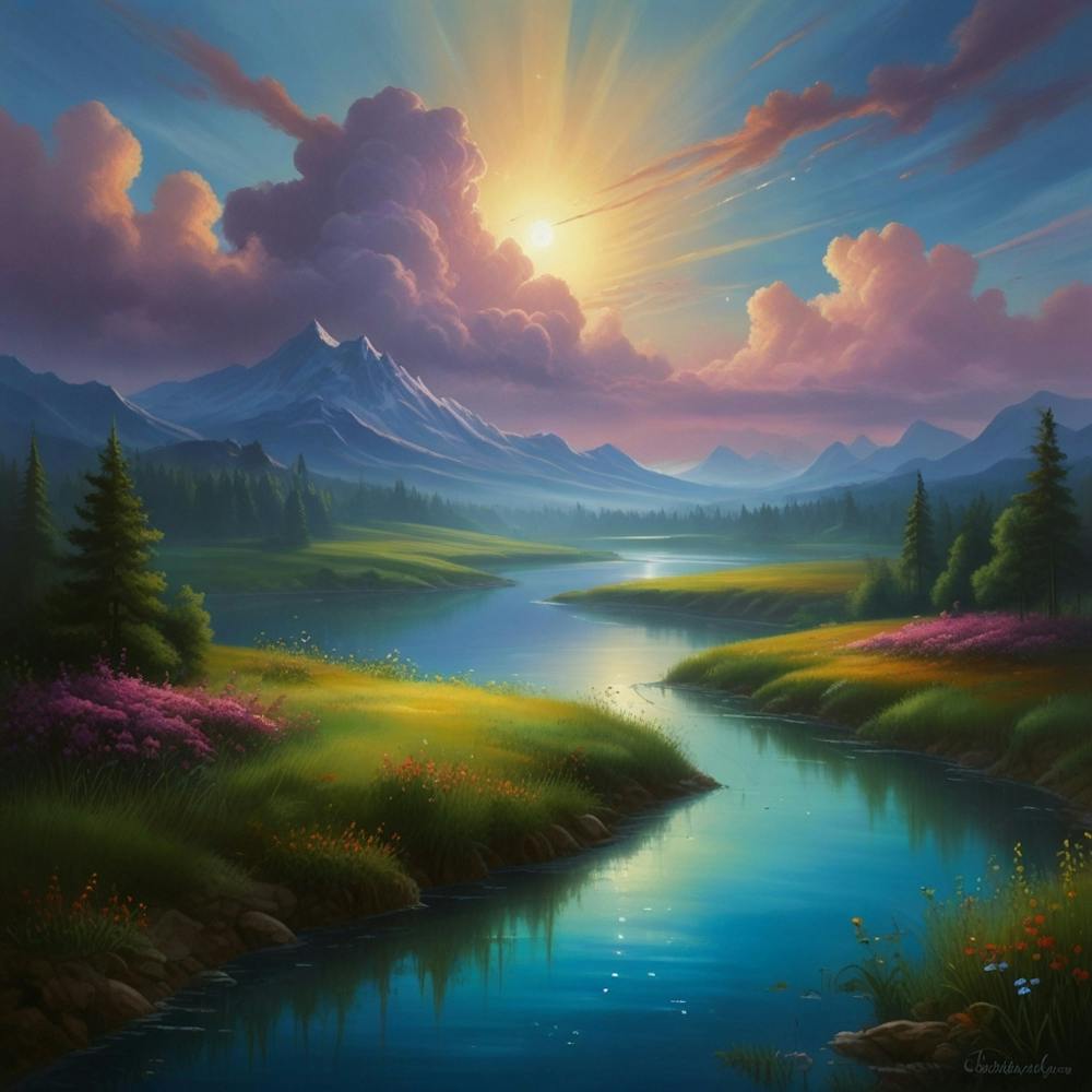 Sunset In The Mountains