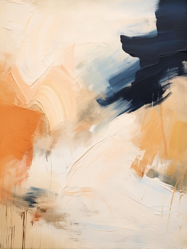 Navy And Orange Autumn Abstract Painting 3