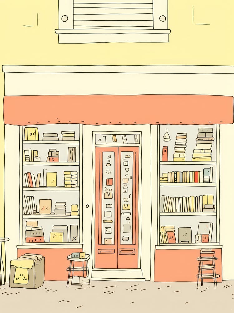 Cannes Die Bücher-Ecke Pastellfarben 1