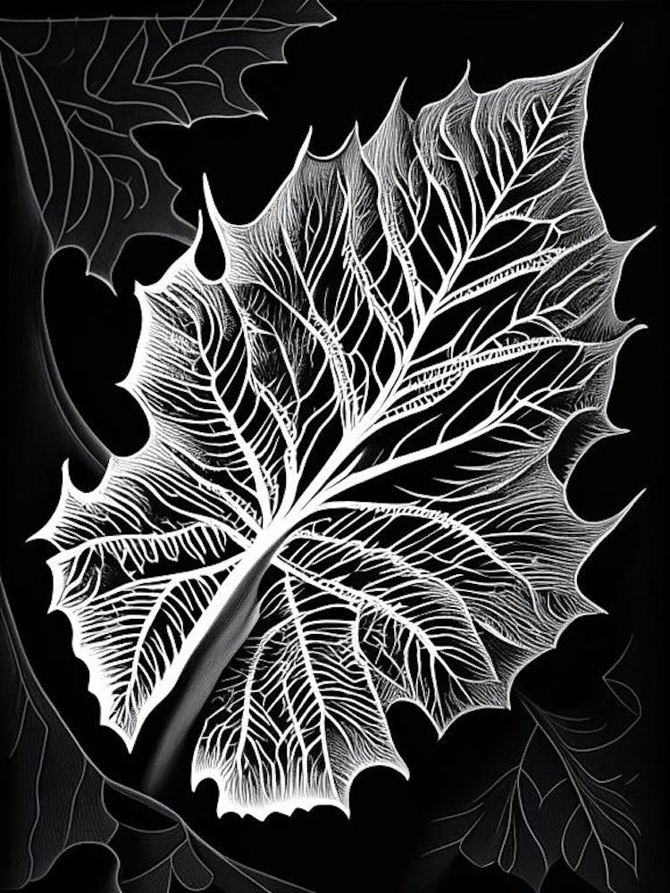 Sycamore Leaf Linocut 4