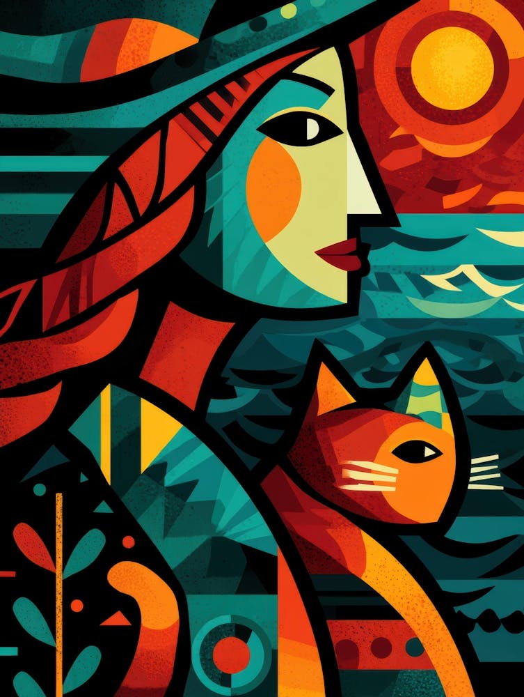 Woman With A Cat 3