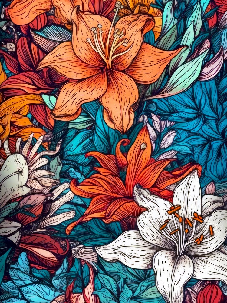 Floral Seamless Pattern flowers nature