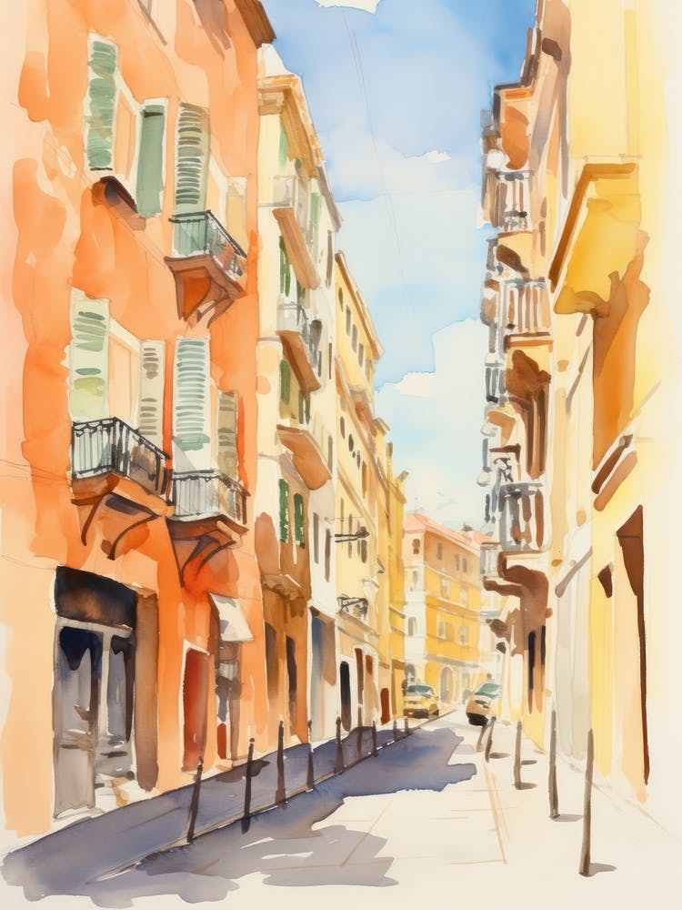 Cagliari, Italy Watercolour Streets 2