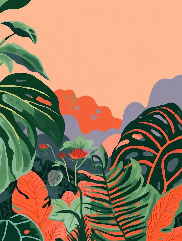 Boho Plant Painting Swiss Cheese Plant 3