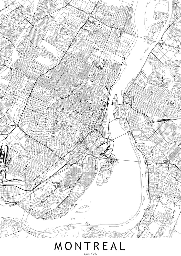 Montreal White Map