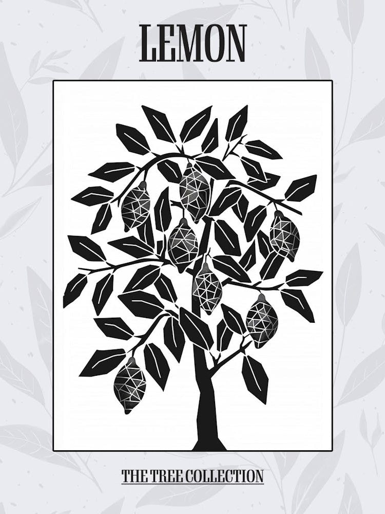 Lemon Tree Simple Geometric Nature Stencil 1 Poster