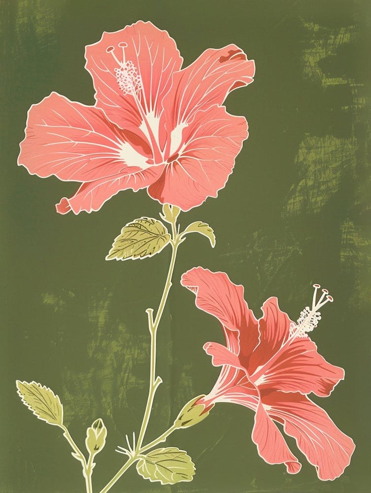 Pink & Green Hibiscus 3