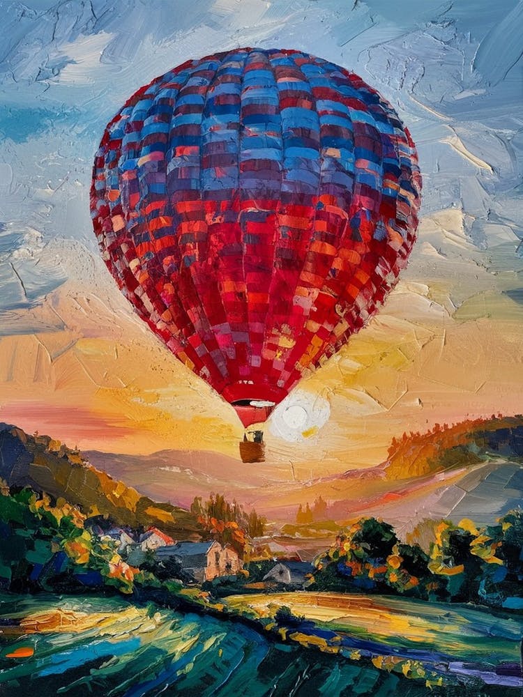 Hot Air Balloon At Sunset