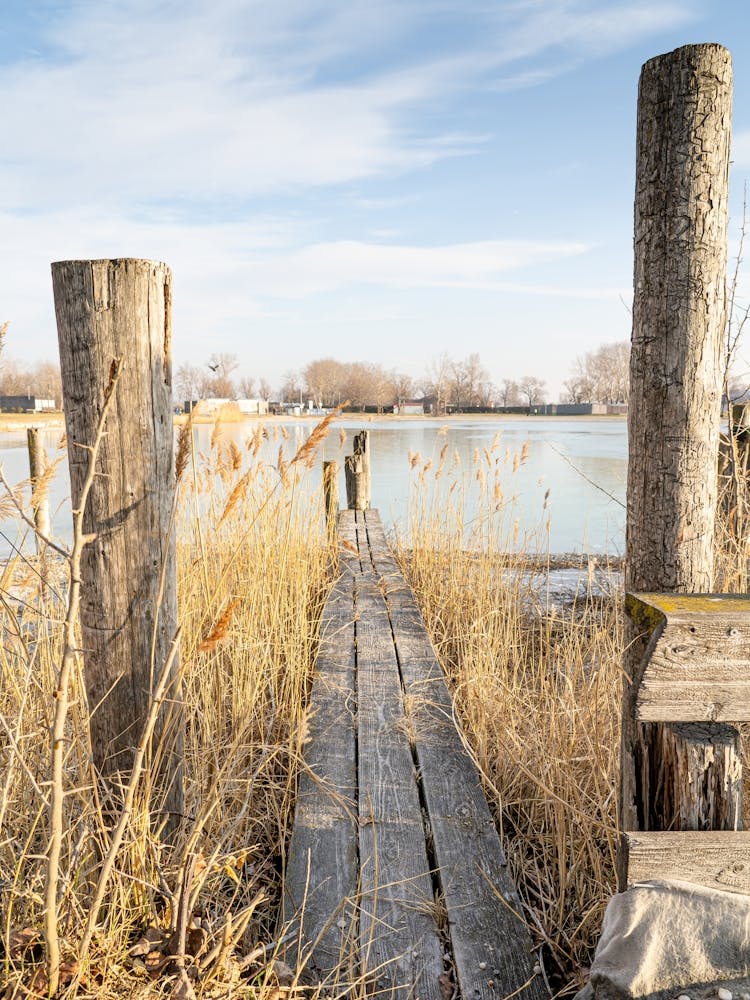 Wodden Pier On A Lake