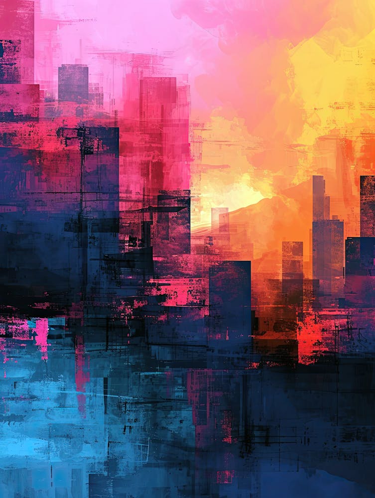 Abstract City Skyline | Pixel Art Series