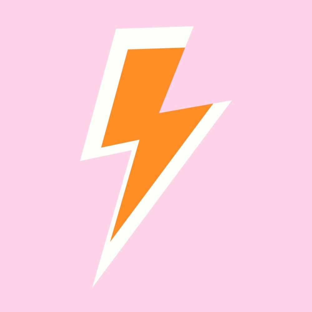 Pink and Orange Lightning Bolt