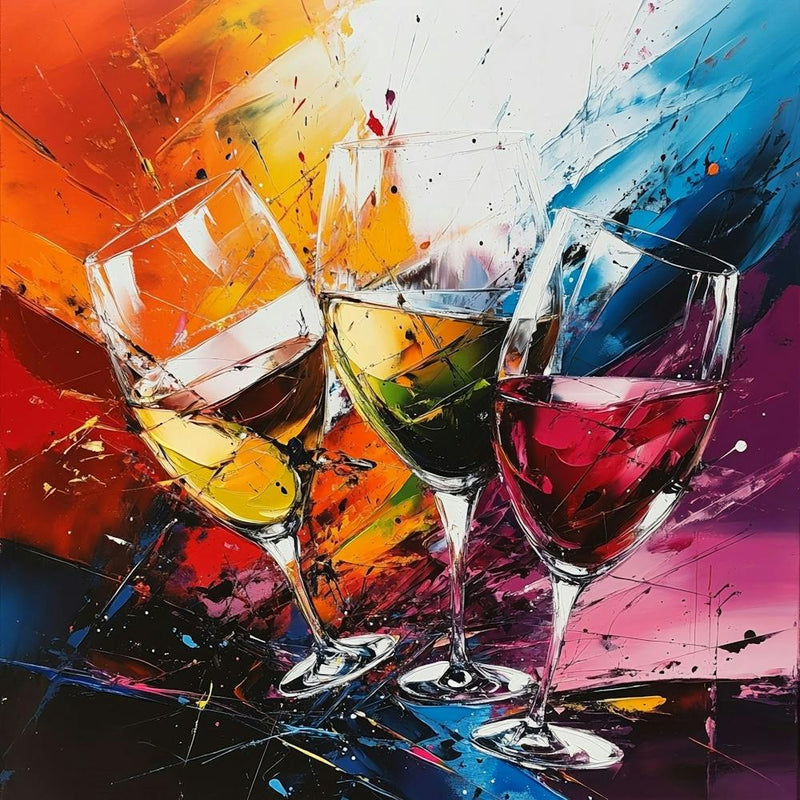 Three Wine Glasses Art