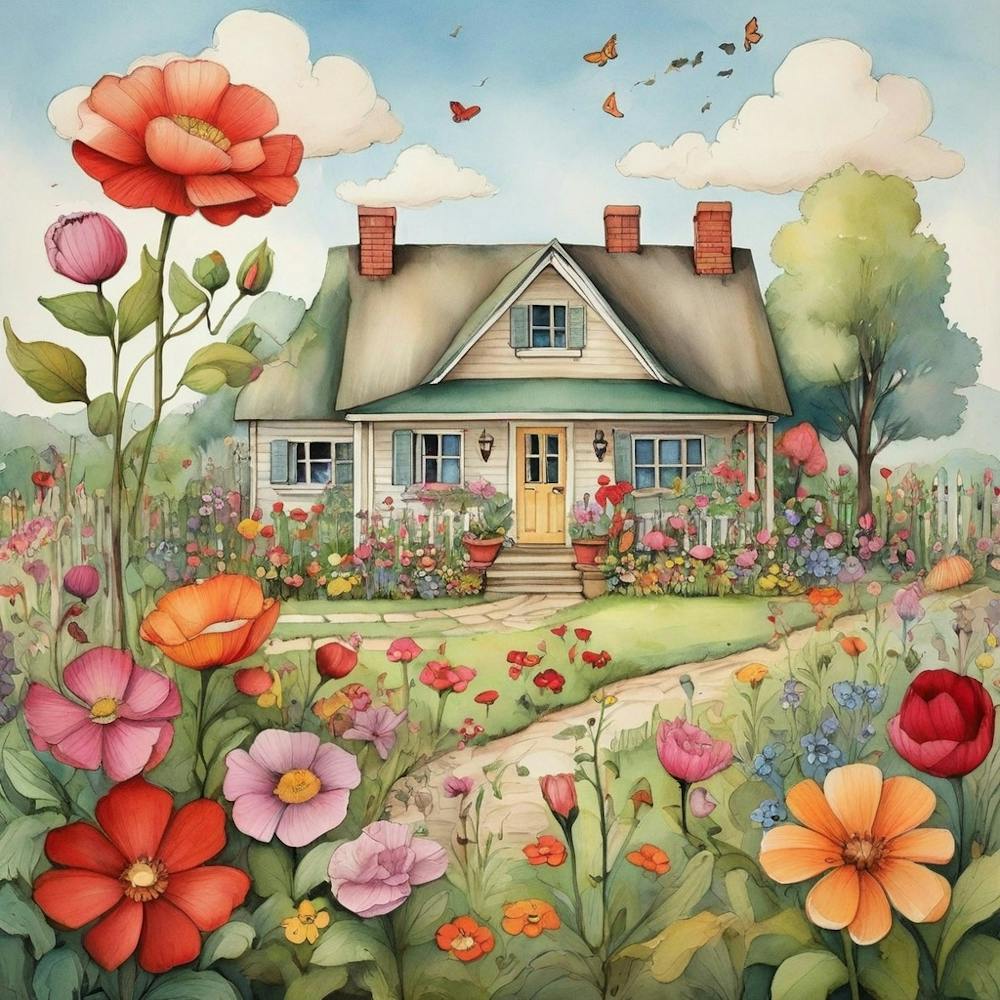 Cottage Garden Children's Drawing 3