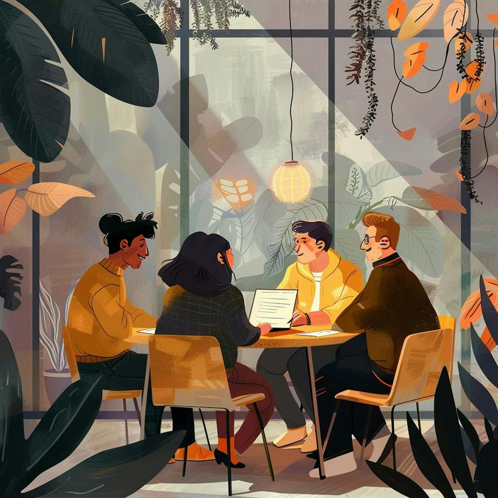 A Team Brainstorming Lofi Illustration 1718665794 2