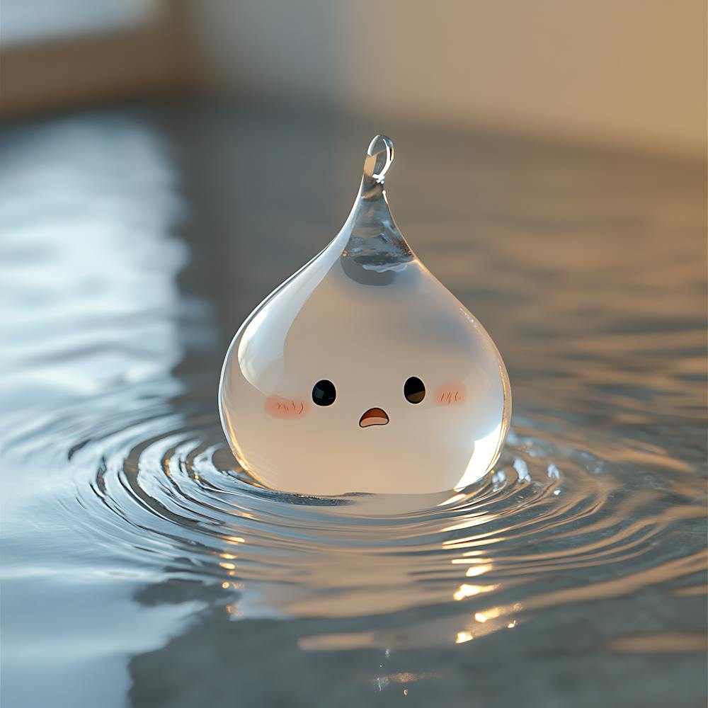 Animated Water Droplet Character 1