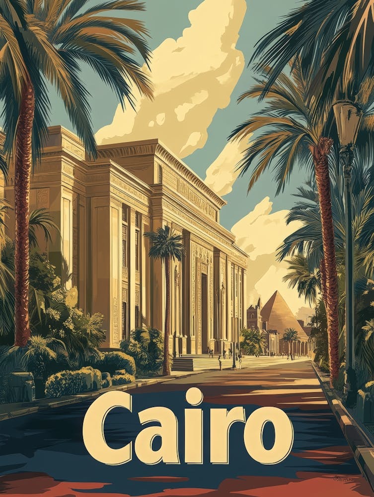 Aihrgdesign A Retro Travel Poster For Cairo Featuring The Gra Edf1d7ce 85c1 4b3b A4e8 25ce29f06492 2