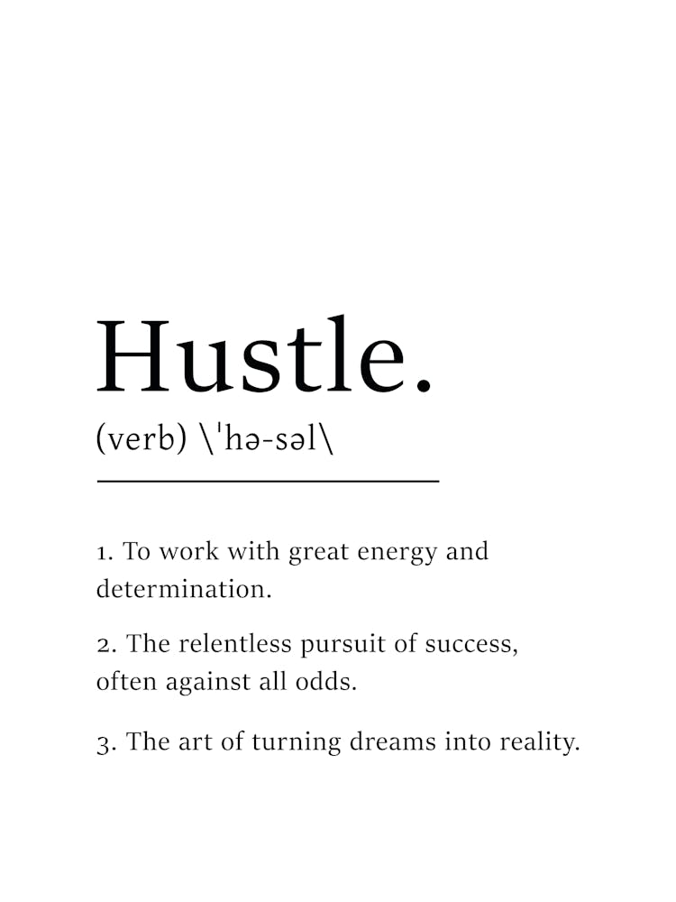 Hustle Definition Poster - Dictionary