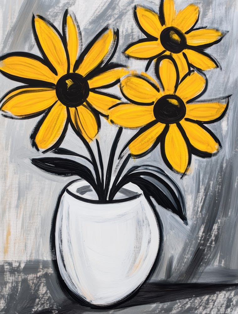 Yellow Daisies In A Vase