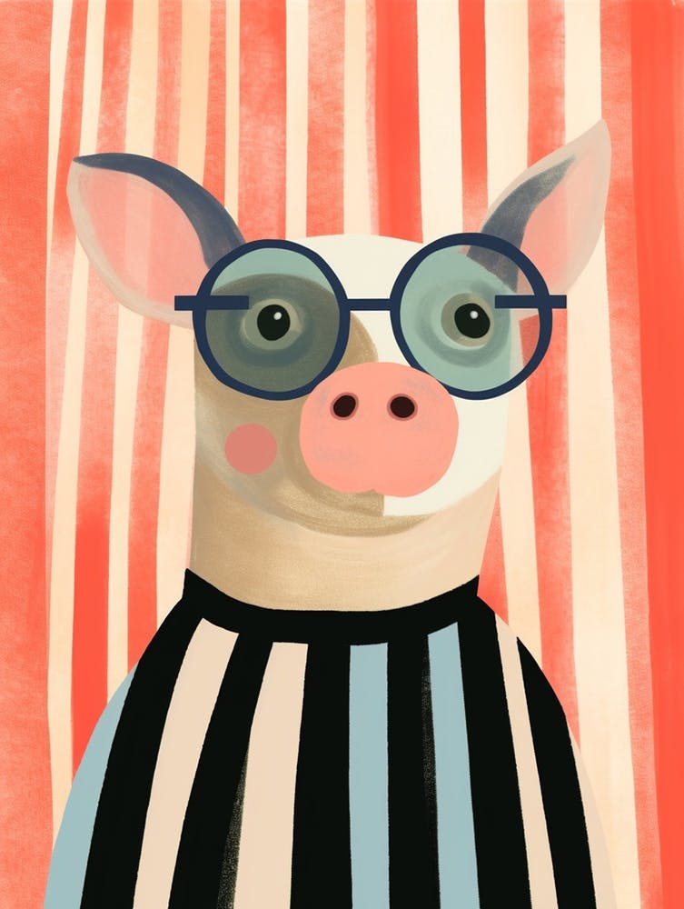 Little Pig 2 Wearing Sunglasses